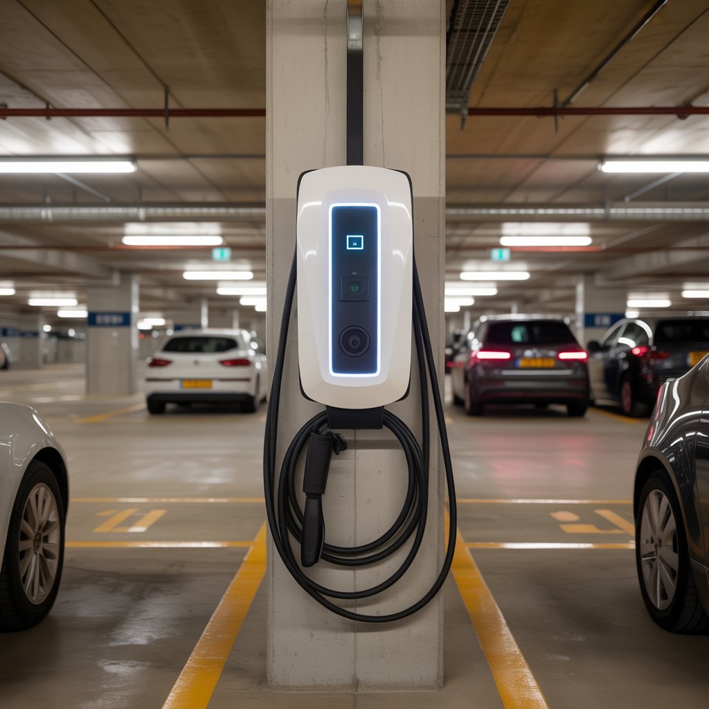 Punto de recarga de vehículos leéctricos en garajes